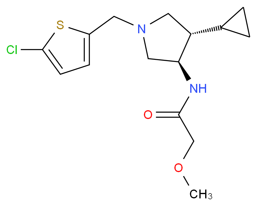 N-{(3R*,4S*)-1-[(5-chloro-2-thienyl)methyl]-4-cyclopropyl-3-pyrrolidinyl}-2-methoxyacetamide_分子结构_CAS_)