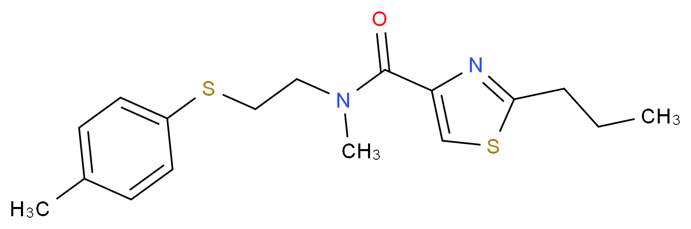 N-methyl-N-{2-[(4-methylphenyl)thio]ethyl}-2-propyl-1,3-thiazole-4-carboxamide_分子结构_CAS_)