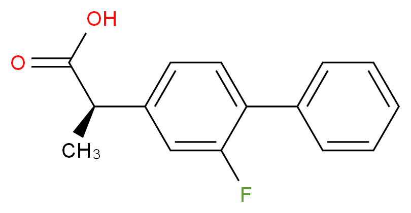 (2R)-2-(3-fluoro-4-phenylphenyl)propanoic acid_分子结构_CAS_5104-49-4