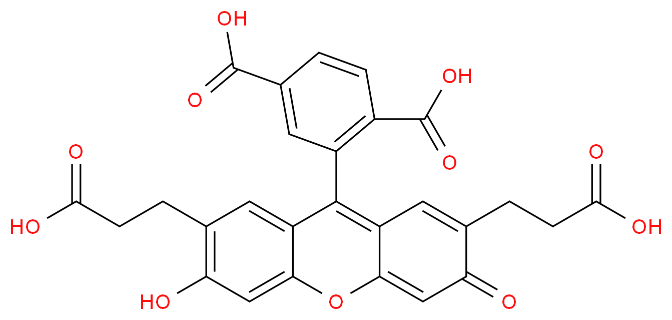 2′,7′-Bis(2-carboxyethyl)-5(6)-carboxyfluorescein_分子结构_CAS_85138-49-4)
