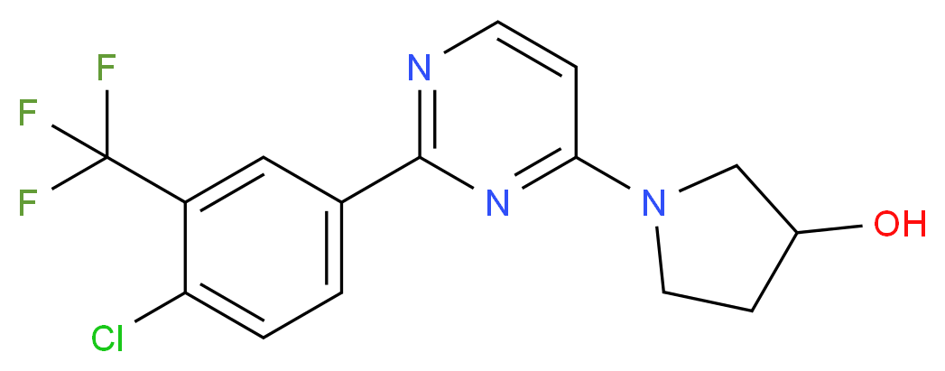 1-{2-[4-chloro-3-(trifluoromethyl)phenyl]pyrimidin-4-yl}pyrrolidin-3-ol_分子结构_CAS_)
