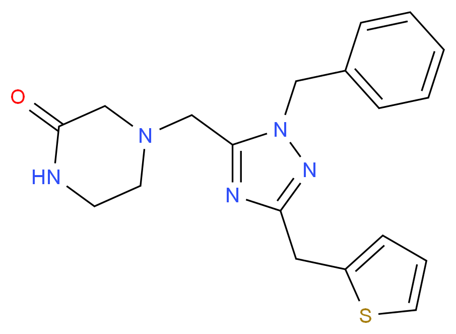 4-{[1-benzyl-3-(2-thienylmethyl)-1H-1,2,4-triazol-5-yl]methyl}piperazin-2-one_分子结构_CAS_)