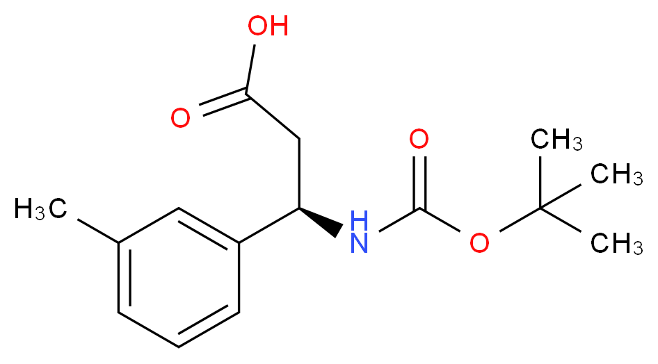 (3R)-3-{[(tert-butoxy)carbonyl]amino}-3-(3-methylphenyl)propanoic acid_分子结构_CAS_464930-76-5