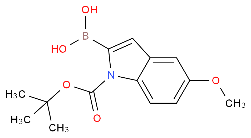 1-(tert-butoxycarbonyl)-5-methoxy-1H-indol-2-ylboronic acid_分子结构_CAS_290331-71-4)