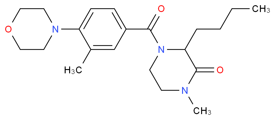 3-butyl-1-methyl-4-[3-methyl-4-(4-morpholinyl)benzoyl]-2-piperazinone_分子结构_CAS_)