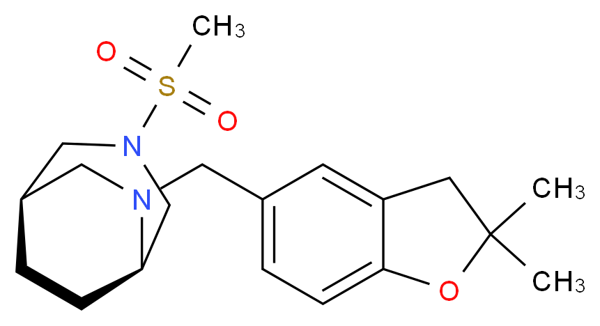 (1R*,5R*)-6-[(2,2-dimethyl-2,3-dihydro-1-benzofuran-5-yl)methyl]-3-(methylsulfonyl)-3,6-diazabicyclo[3.2.2]nonane_分子结构_CAS_)