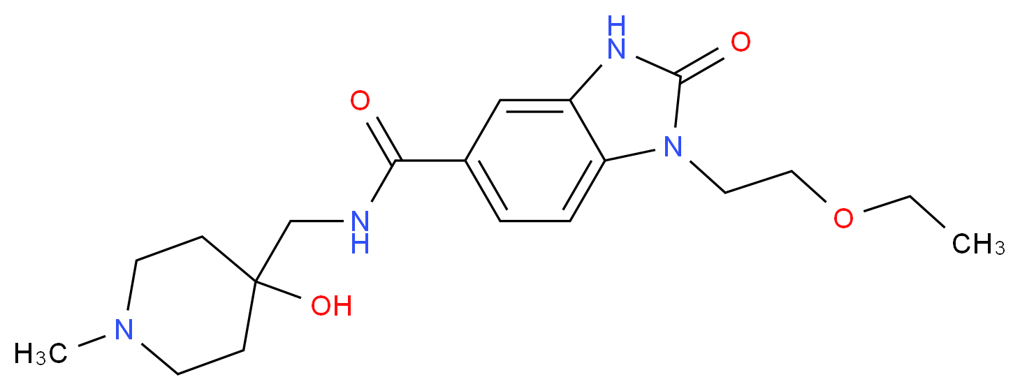 1-(2-ethoxyethyl)-N-[(4-hydroxy-1-methylpiperidin-4-yl)methyl]-2-oxo-2,3-dihydro-1H-benzimidazole-5-carboxamide_分子结构_CAS_)