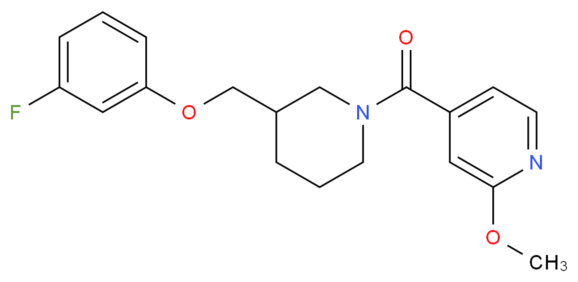 4-({3-[(3-fluorophenoxy)methyl]-1-piperidinyl}carbonyl)-2-methoxypyridine_分子结构_CAS_)