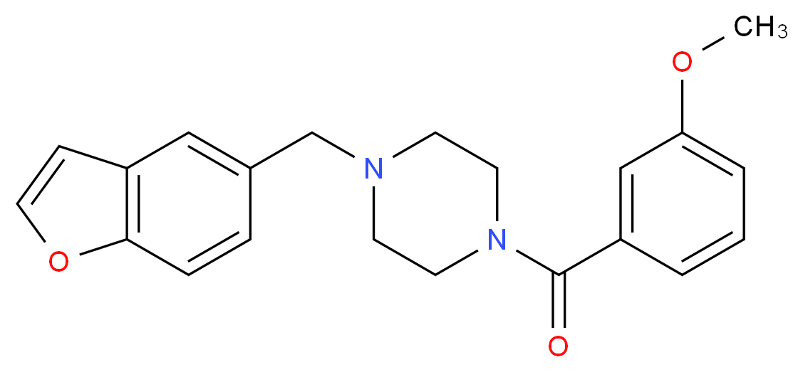 1-(1-benzofuran-5-ylmethyl)-4-(3-methoxybenzoyl)piperazine_分子结构_CAS_)
