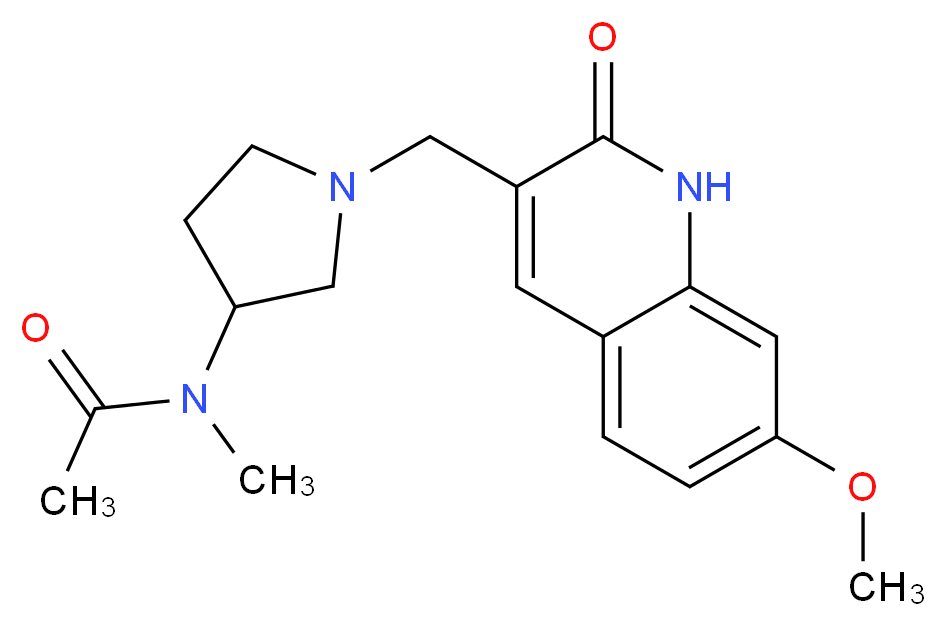 N-{1-[(7-methoxy-2-oxo-1,2-dihydroquinolin-3-yl)methyl]pyrrolidin-3-yl}-N-methylacetamide_分子结构_CAS_)