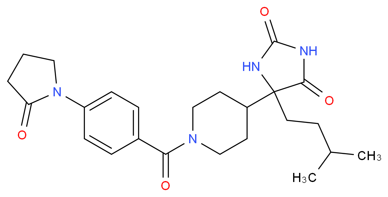 5-(3-methylbutyl)-5-{1-[4-(2-oxo-1-pyrrolidinyl)benzoyl]-4-piperidinyl}-2,4-imidazolidinedione_分子结构_CAS_)