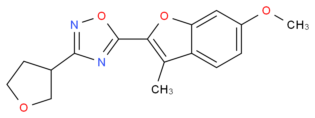 5-(6-methoxy-3-methyl-1-benzofuran-2-yl)-3-(tetrahydrofuran-3-yl)-1,2,4-oxadiazole_分子结构_CAS_)
