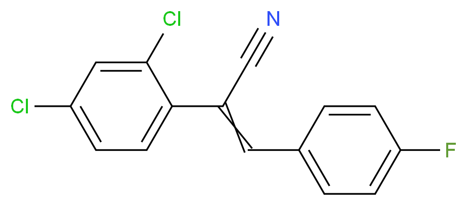 2-(2,4-dichlorophenyl)-3-(4-fluorophenyl)prop-2-enenitrile_分子结构_CAS_363-06-4