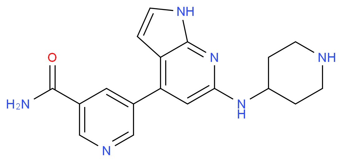 5-[6-(piperidin-4-ylamino)-1H-pyrrolo[2,3-b]pyridin-4-yl]nicotinamide_分子结构_CAS_)