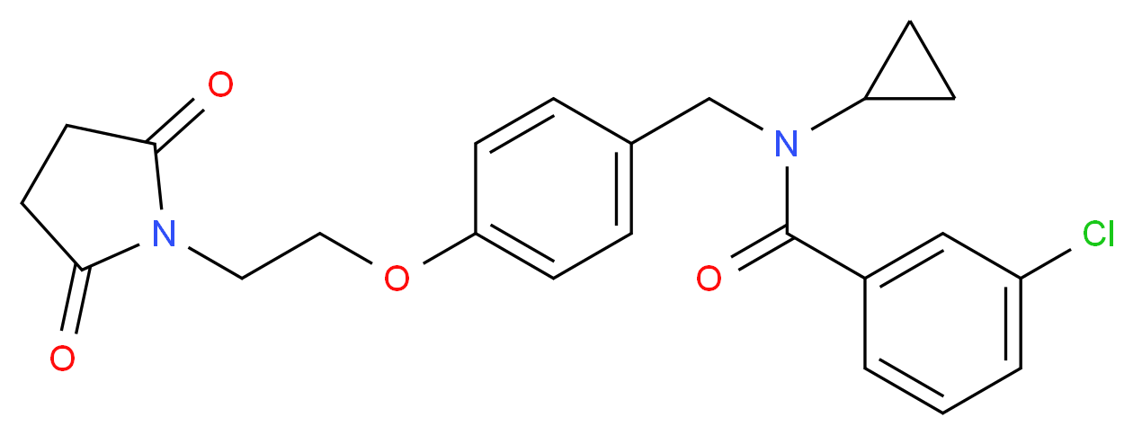 3-chloro-N-cyclopropyl-N-{4-[2-(2,5-dioxo-1-pyrrolidinyl)ethoxy]benzyl}benzamide_分子结构_CAS_)
