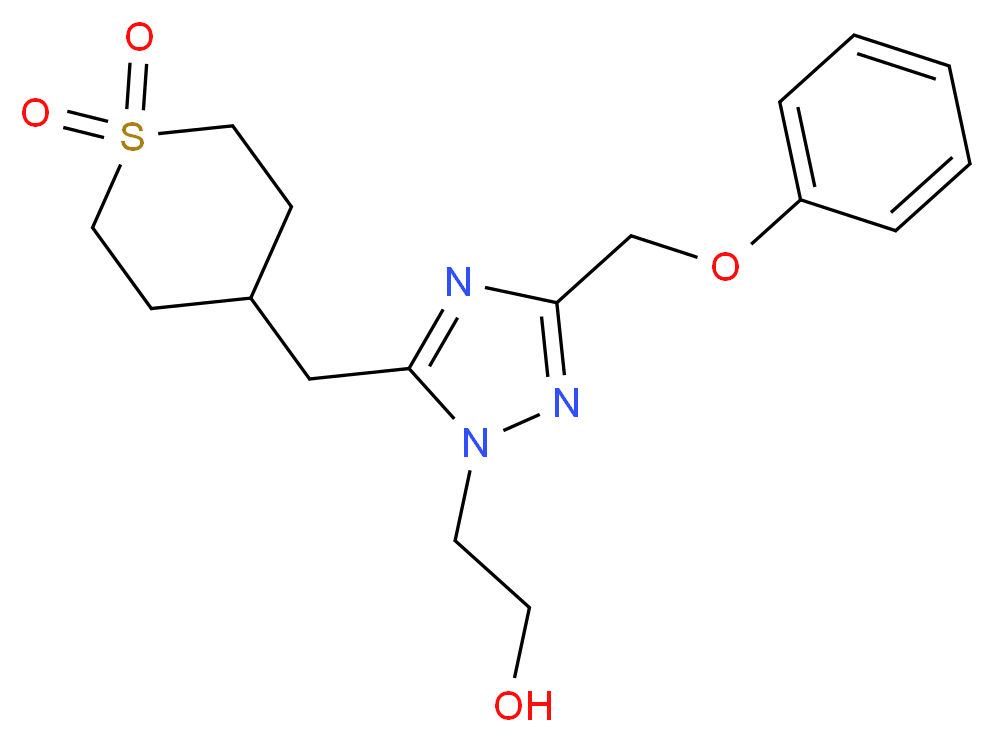 2-[5-[(1,1-dioxidotetrahydro-2H-thiopyran-4-yl)methyl]-3-(phenoxymethyl)-1H-1,2,4-triazol-1-yl]ethanol_分子结构_CAS_)