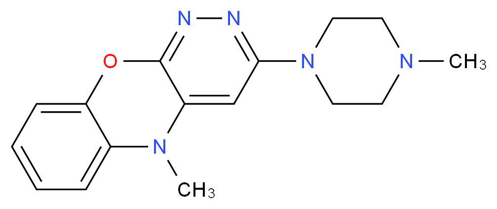 5-Methyl-3-(4-methyl-1-piperazinyl)-5H-pyridazino[3,4-b][1,4]benzoxazine_分子结构_CAS_24886-52-0)