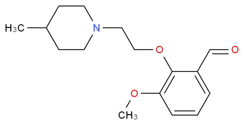 3-Methoxy-2-[2-(4-methyl-piperidin-1-yl)-ethoxy]-benzaldehyde_分子结构_CAS_)