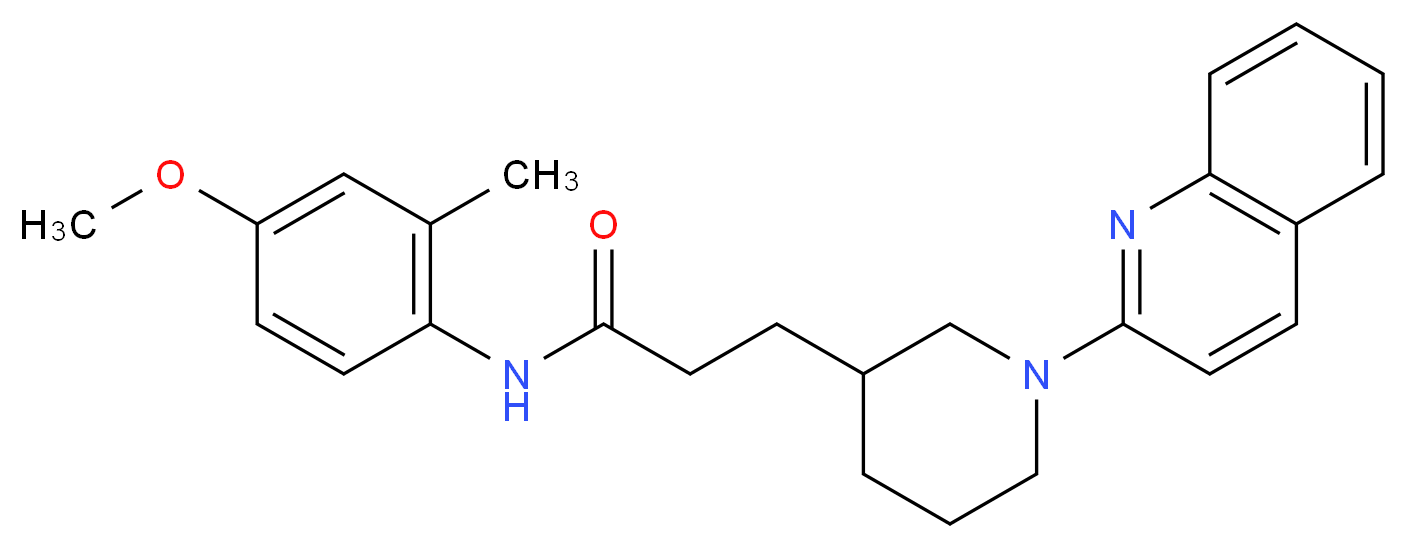 N-(4-methoxy-2-methylphenyl)-3-[1-(2-quinolinyl)-3-piperidinyl]propanamide_分子结构_CAS_)