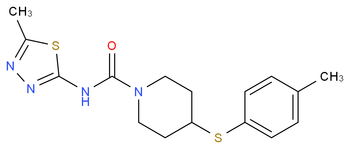 4-[(4-methylphenyl)thio]-N-(5-methyl-1,3,4-thiadiazol-2-yl)piperidine-1-carboxamide_分子结构_CAS_)