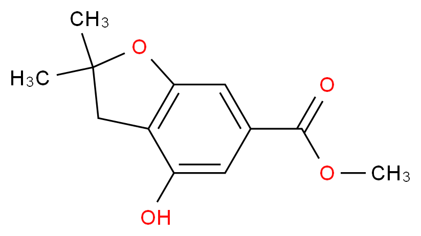 methyl 4-hydroxy-2,2-dimethyl-2,3-dihydro-1-benzofuran-6-carboxylate_分子结构_CAS_955884-97-6