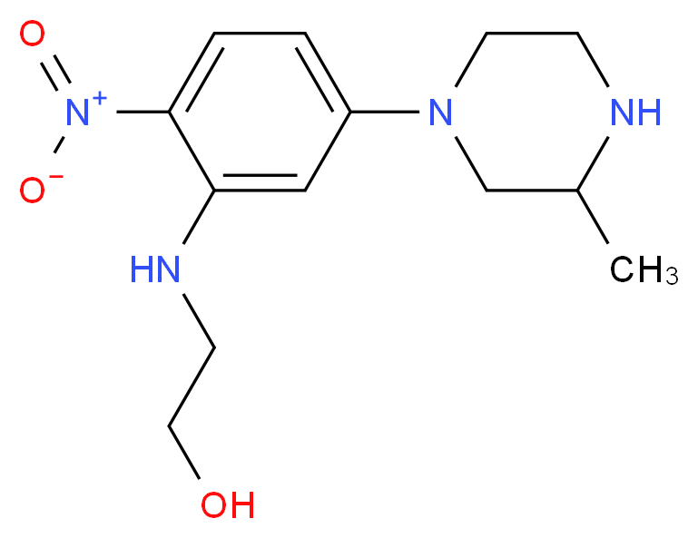 2-{[5-(3-methylpiperazin-1-yl)-2-nitrophenyl]amino}ethan-1-ol_分子结构_CAS_330177-51-0