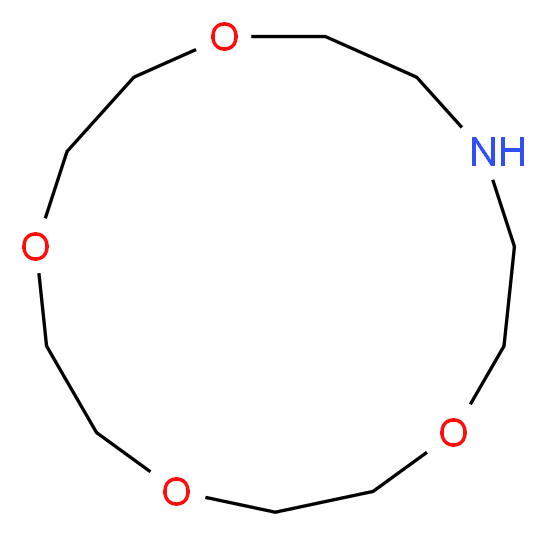 1,4,7,10-tetraoxa-13-azacyclopentadecane_分子结构_CAS_66943-05-3