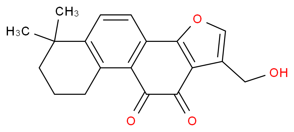 14-(hydroxymethyl)-6,6-dimethyl-12-oxatetracyclo[8.7.0.0<sup>2</sup>,<sup>7</sup>.0<sup>1</sup><sup>1</sup>,<sup>1</sup><sup>5</sup>]heptadeca-1(10),2(7),8,11(15),13-pentaene-16,17-dione_分子结构_CAS_76843-23-7
