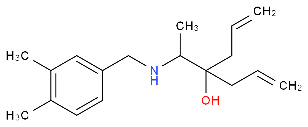 4-{1-[(3,4-dimethylbenzyl)amino]ethyl}-1,6-heptadien-4-ol_分子结构_CAS_)