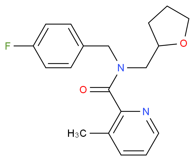 N-(4-fluorobenzyl)-3-methyl-N-(tetrahydrofuran-2-ylmethyl)pyridine-2-carboxamide_分子结构_CAS_)