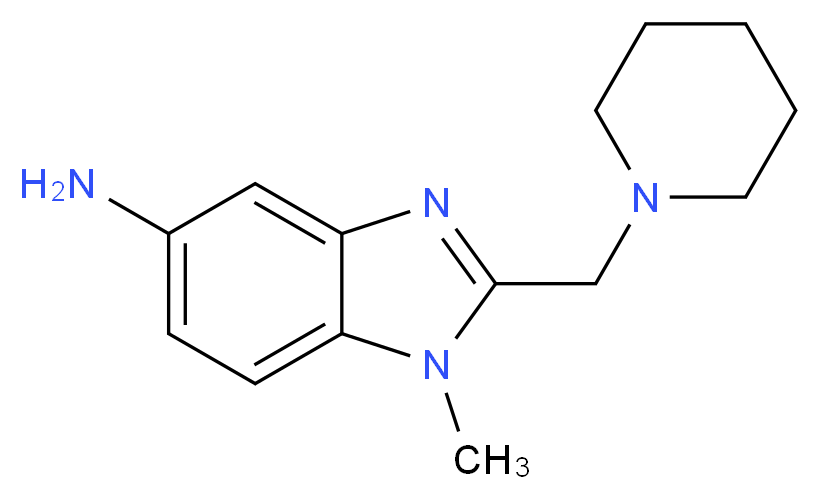 1-methyl-2-(piperidin-1-ylmethyl)-1H-benzo[d]imidazol-5-amine_分子结构_CAS_)