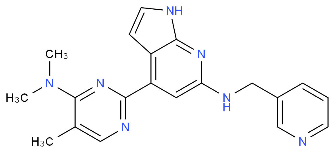 4-[4-(dimethylamino)-5-methyl-2-pyrimidinyl]-N-(3-pyridinylmethyl)-1H-pyrrolo[2,3-b]pyridin-6-amine_分子结构_CAS_)