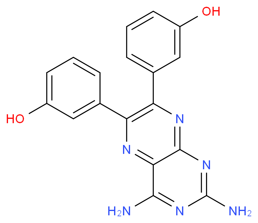 3-[2,4-diamino-7-(3-hydroxyphenyl)pteridin-6-yl]phenol_分子结构_CAS_677297-51-7