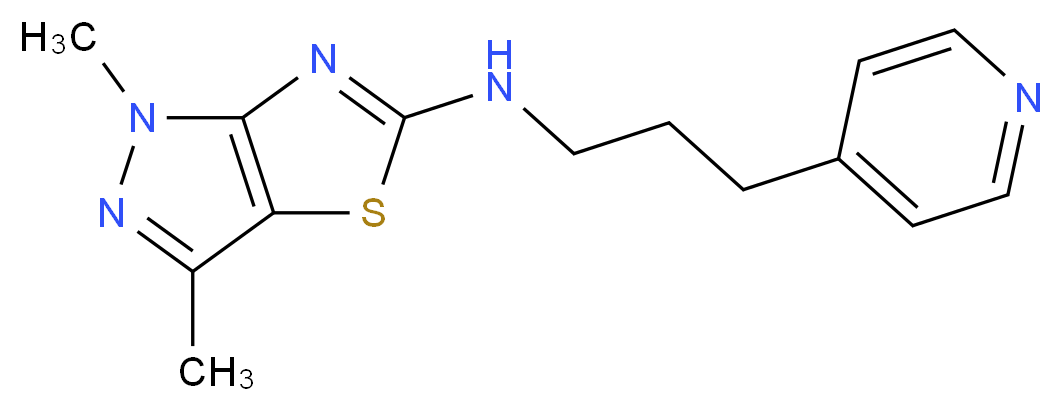 1,3-dimethyl-N-(3-pyridin-4-ylpropyl)-1H-pyrazolo[3,4-d][1,3]thiazol-5-amine_分子结构_CAS_)