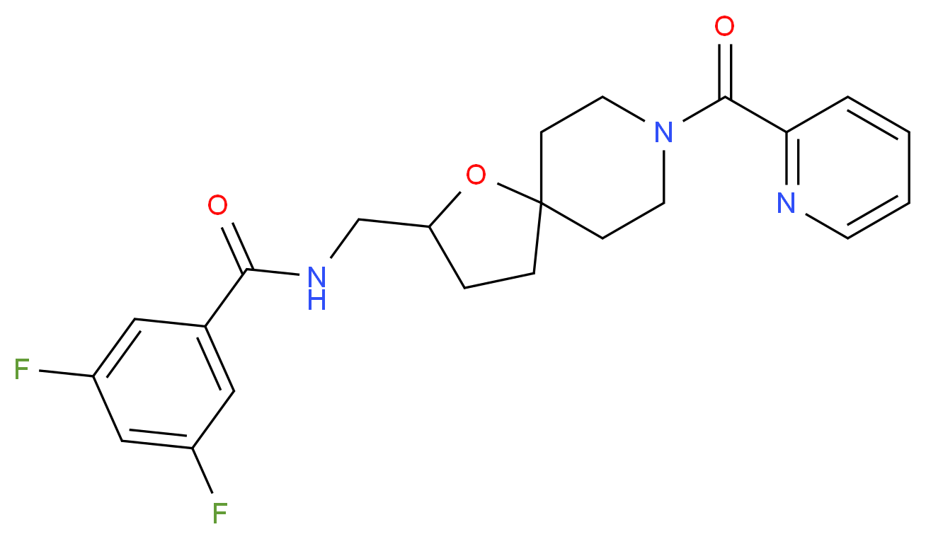 3,5-difluoro-N-{[8-(2-pyridinylcarbonyl)-1-oxa-8-azaspiro[4.5]dec-2-yl]methyl}benzamide_分子结构_CAS_)
