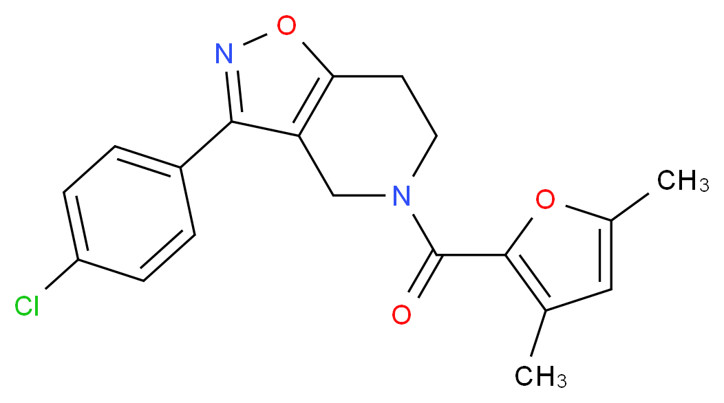 3-(4-chlorophenyl)-5-(3,5-dimethyl-2-furoyl)-4,5,6,7-tetrahydroisoxazolo[4,5-c]pyridine_分子结构_CAS_)