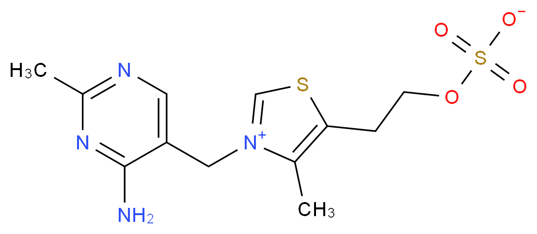 3-[(4-amino-2-methylpyrimidin-5-yl)methyl]-4-methyl-5-[2-(sulfonatooxy)ethyl]-1,3-thiazol-3-ium_分子结构_CAS_2380-61-2