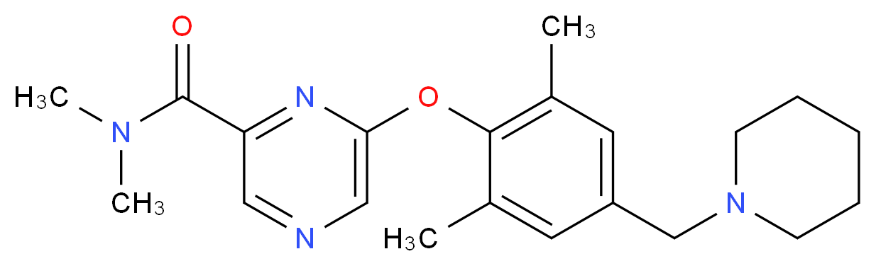 6-[2,6-dimethyl-4-(piperidin-1-ylmethyl)phenoxy]-N,N-dimethylpyrazine-2-carboxamide_分子结构_CAS_)