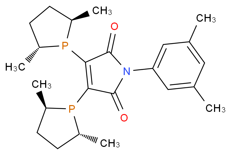 1-(3,5-dimethylphenyl)-3,4-bis[(2R,5R)-2,5-dimethylphospholan-1-yl]-2,5-dihydro-1H-pyrrole-2,5-dione_分子结构_CAS_1044553-58-3