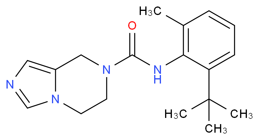 N-(2-tert-butyl-6-methylphenyl)-5,6-dihydroimidazo[1,5-a]pyrazine-7(8H)-carboxamide_分子结构_CAS_)