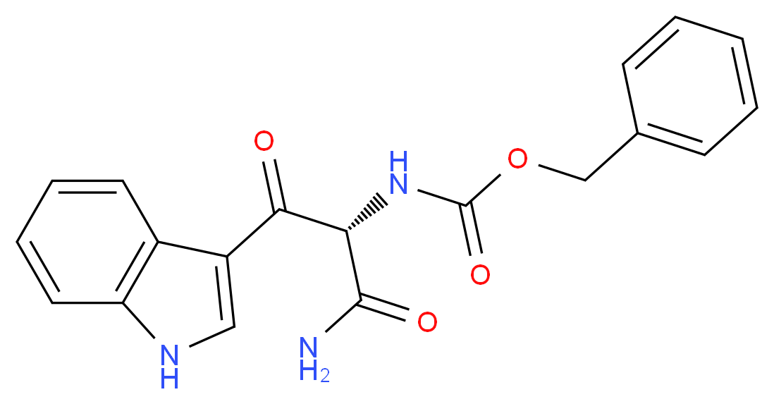 benzyl N-[(1S)-1-carbamoyl-2-(1H-indol-3-yl)-2-oxoethyl]carbamate_分子结构_CAS_255371-72-3