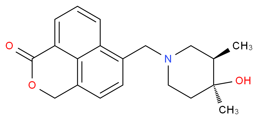 6-{[(3R*,4S*)-4-hydroxy-3,4-dimethylpiperidin-1-yl]methyl}-1H,3H-benzo[de]isochromen-1-one_分子结构_CAS_)