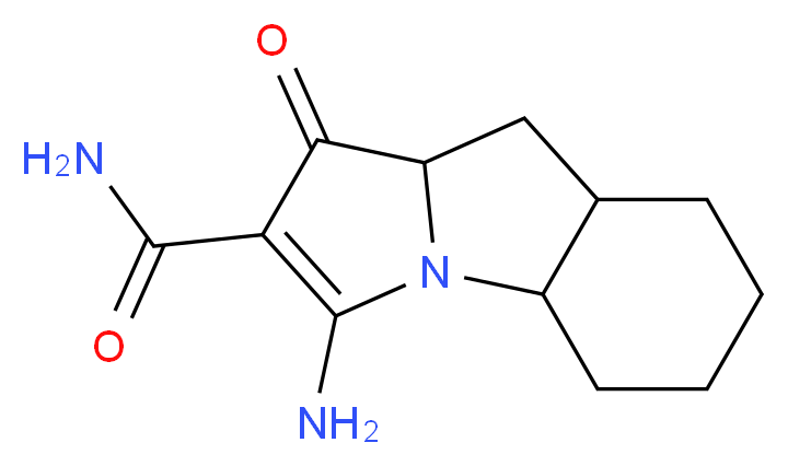 3-amino-1-oxo-4a,5,6,7,8,8a,9,9a-octahydro-1H-pyrrolo[1,2-a]indole-2-carboxamide_分子结构_CAS_)