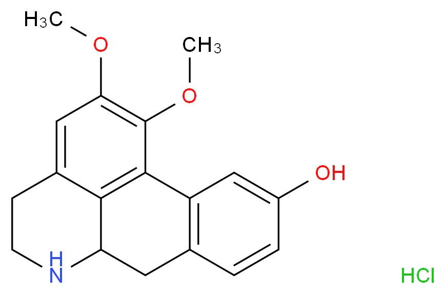 15,16-dimethoxy-10-azatetracyclo[7.7.1.0^{2,7}.0^{13,17}]heptadeca-1(17),2(7),3,5,13,15-hexaen-4-ol hydrochloride_分子结构_CAS_24999-29-9