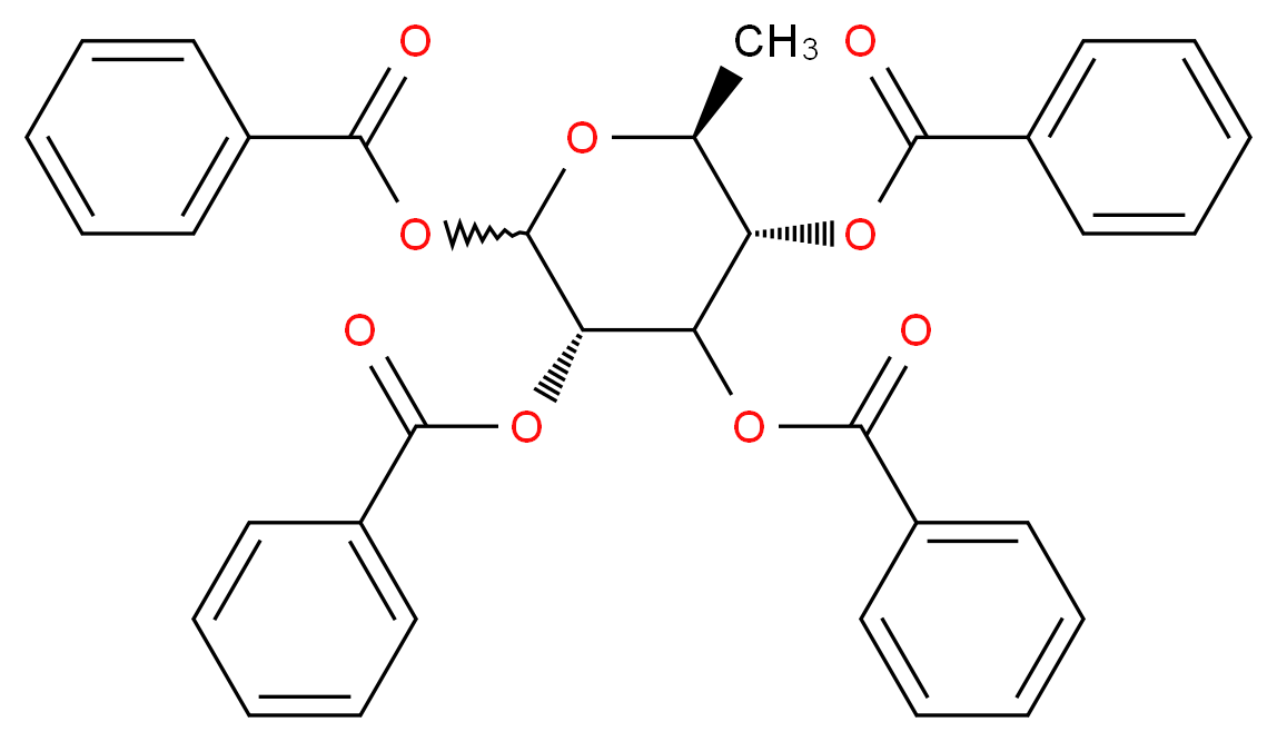 (3S,5S,6S)-3,4,5-tris(benzoyloxy)-6-methyloxan-2-yl benzoate_分子结构_CAS_140223-15-0