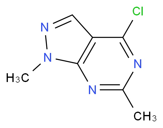 4-chloro-1,6-dimethyl-1H-pyrazolo[3,4-d]pyrimidine_分子结构_CAS_5413-96-7