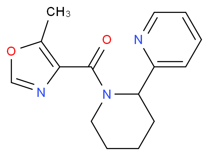 2-{1-[(5-methyl-1,3-oxazol-4-yl)carbonyl]-2-piperidinyl}pyridine_分子结构_CAS_)
