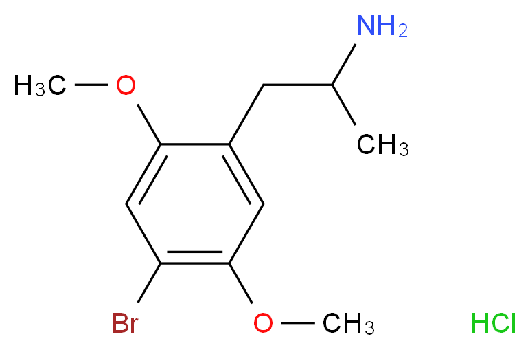 (±)-4-溴-2,5-二甲氧基苯丙胺 盐酸盐_分子结构_CAS_29705-96-2)