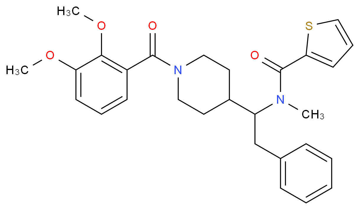 N-{1-[1-(2,3-dimethoxybenzoyl)-4-piperidinyl]-2-phenylethyl}-N-methyl-2-thiophenecarboxamide_分子结构_CAS_)