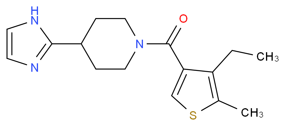 1-[(4-ethyl-5-methyl-3-thienyl)carbonyl]-4-(1H-imidazol-2-yl)piperidine_分子结构_CAS_)